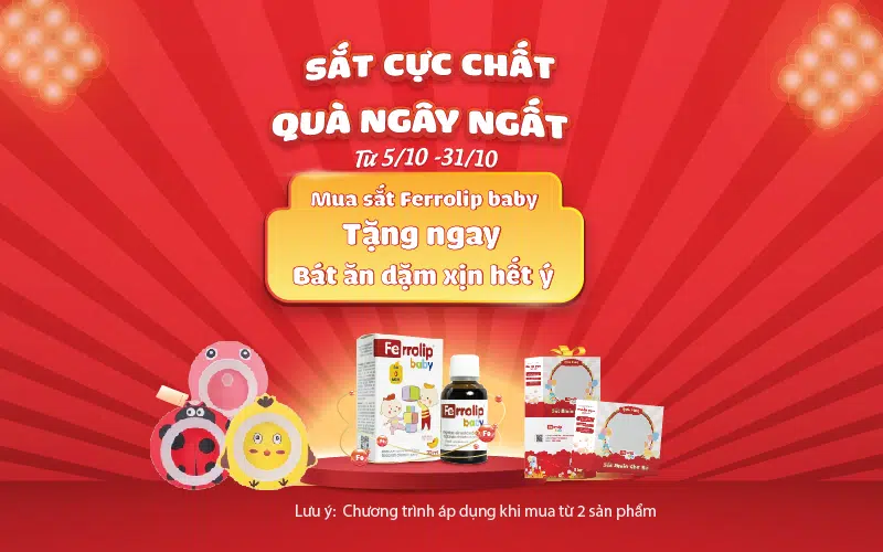 tặng bát ăn dặm khi mua sắt Ferrolip baby