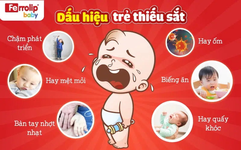 các dấu hiệu thiếu máu thiếu sắt ở trẻ