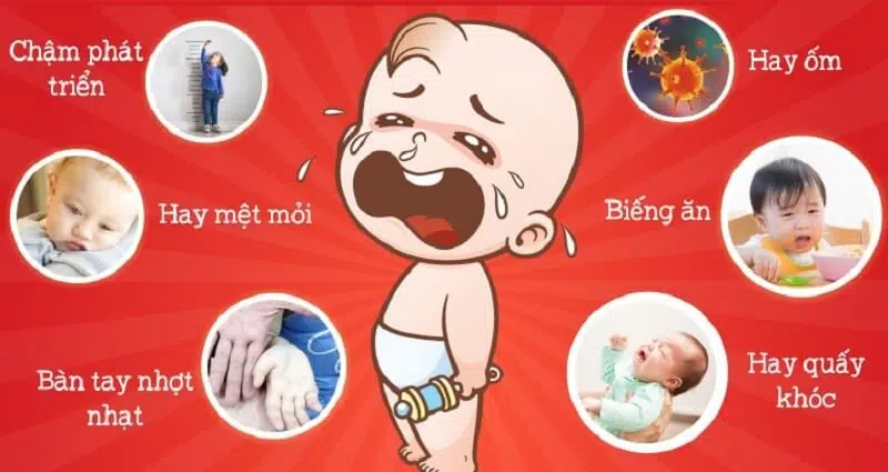 Một vài dấu hiệu thiếu sắt điển hình ở trẻ