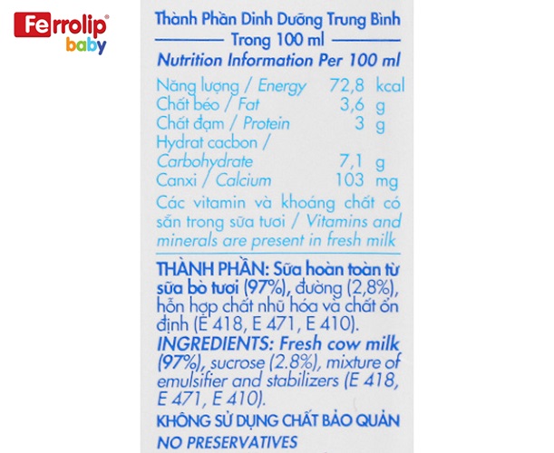Thành phần sữa Dalat Milk
